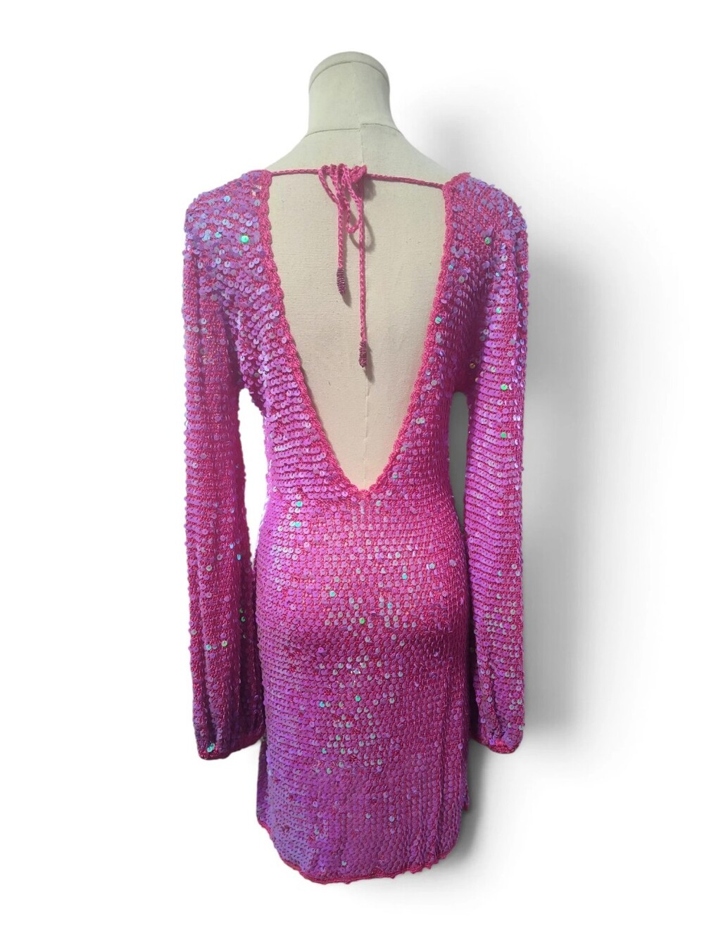 Retrofete Tara Sequin Mini Dress Womens Size Medium Large - Bold Colors - Party - Picture 7 of 12